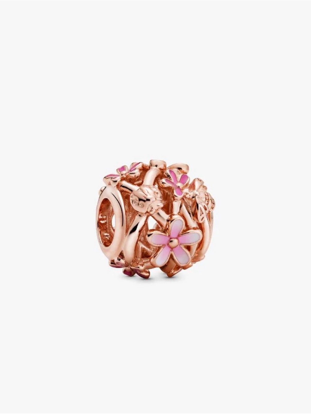 Pandora Openwork Pink Daisy Flower Charm